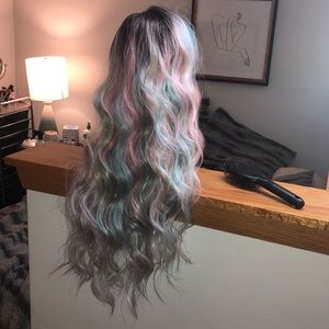 Stunning pastel lace front wig